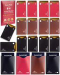 Alpine Rivers multi-color RFID blocking sleeves, 18-piece pack in red, black, and brown