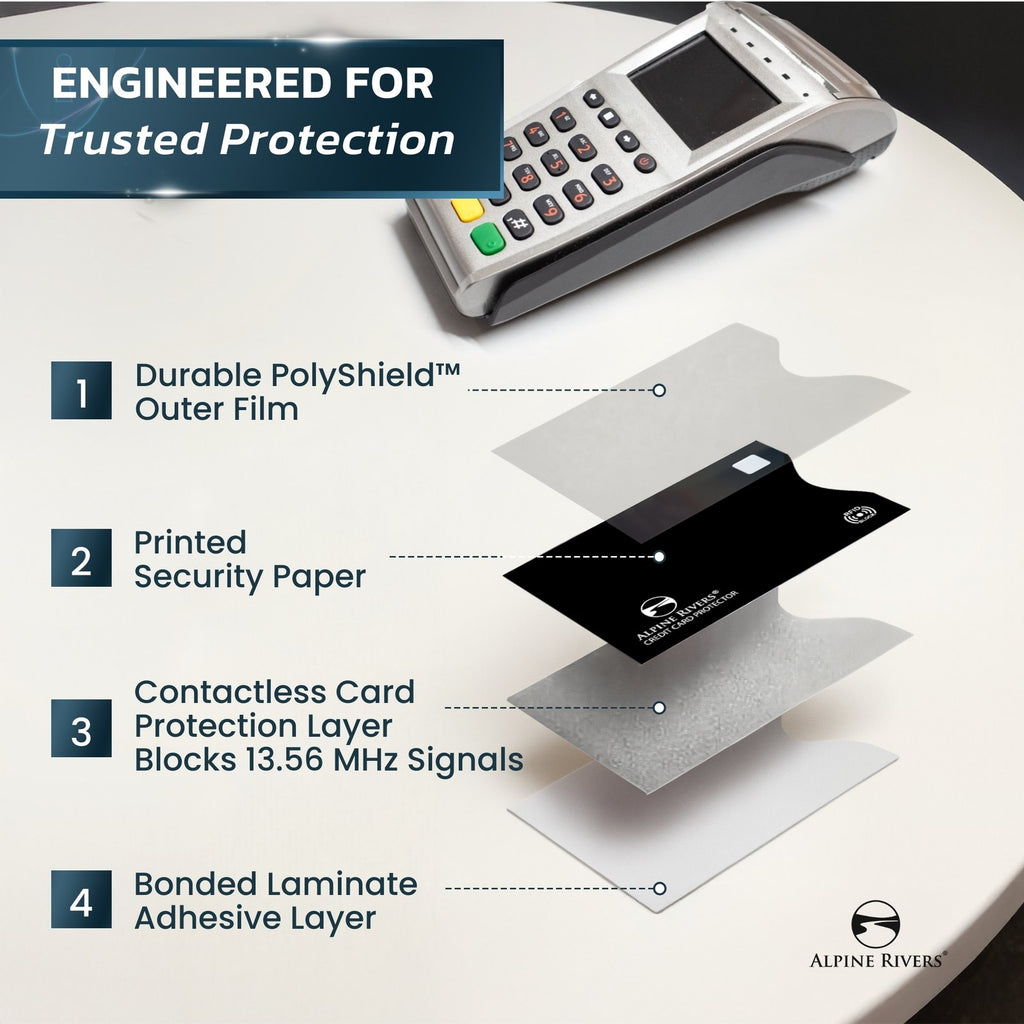 Alpine Rivers black RFID blocking sleeves, Original pack, all top-load