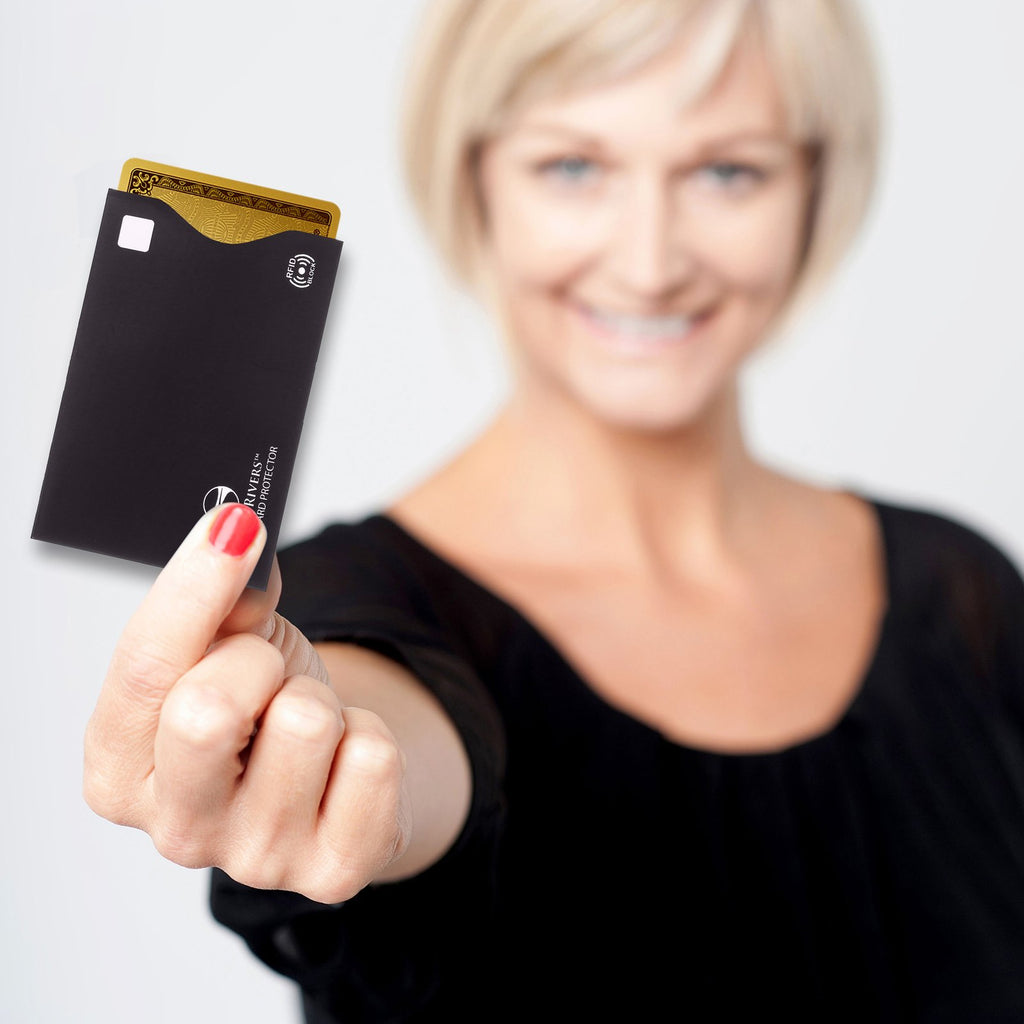 Alpine Rivers black RFID blocking sleeves, Original pack, all top-load