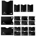 Alpine Rivers black RFID blocking sleeves, Versatile pack, side-load and top-load