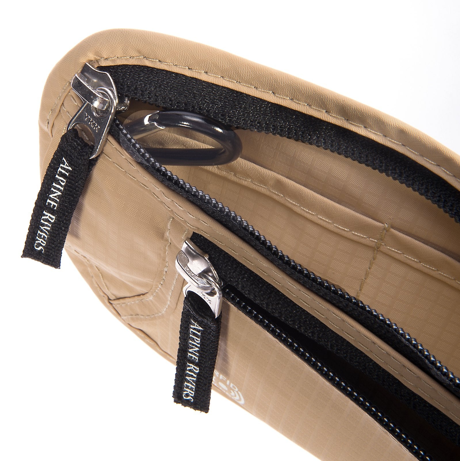 Alpine Rivers RFID money belt in Sahara Sand