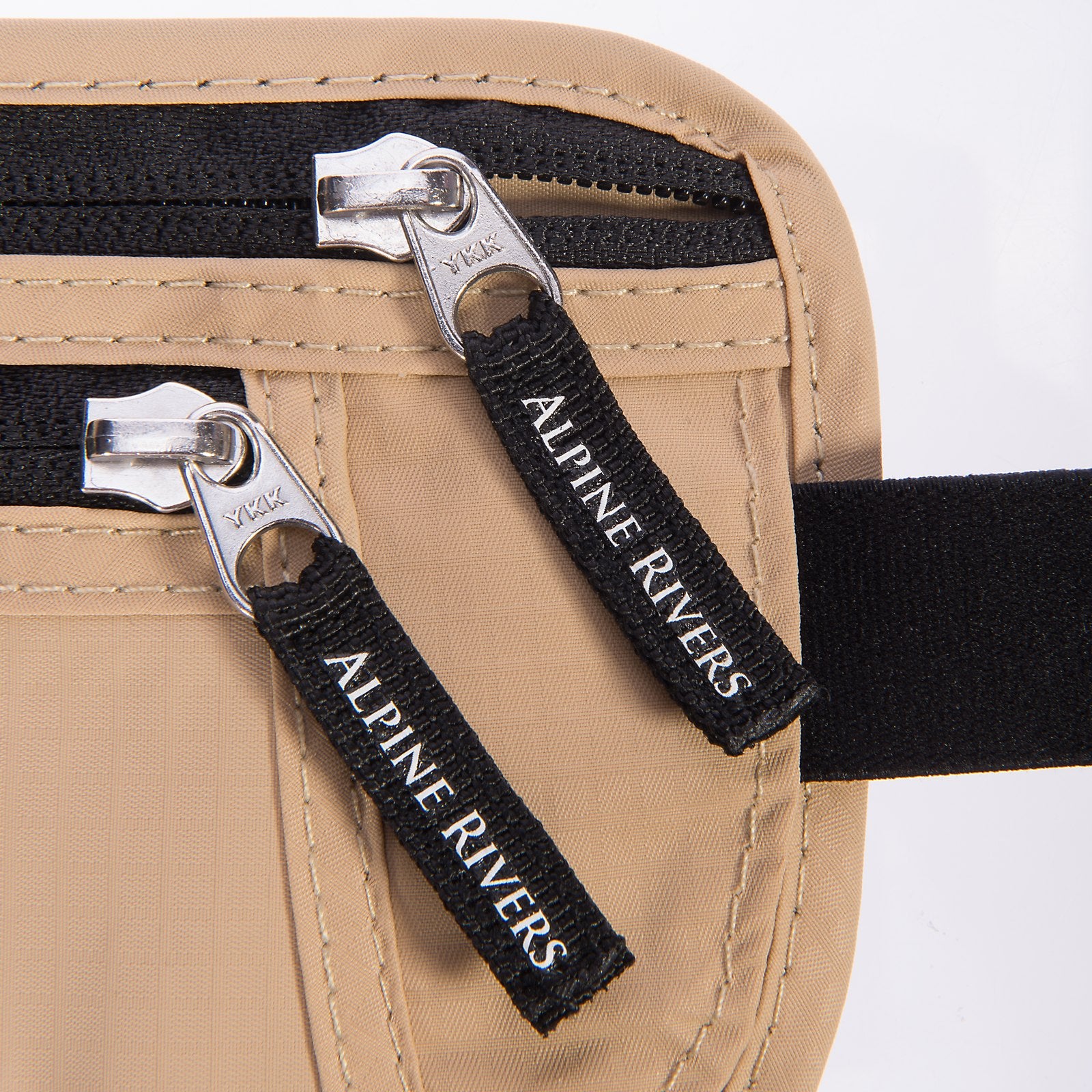 Alpine Rivers RFID money belt in Sahara Sand
