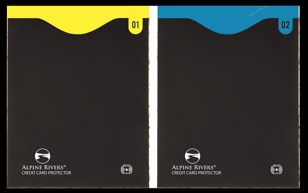 Alpine Rivers colour-coded numbered RFID sleeves, side-load and top-load