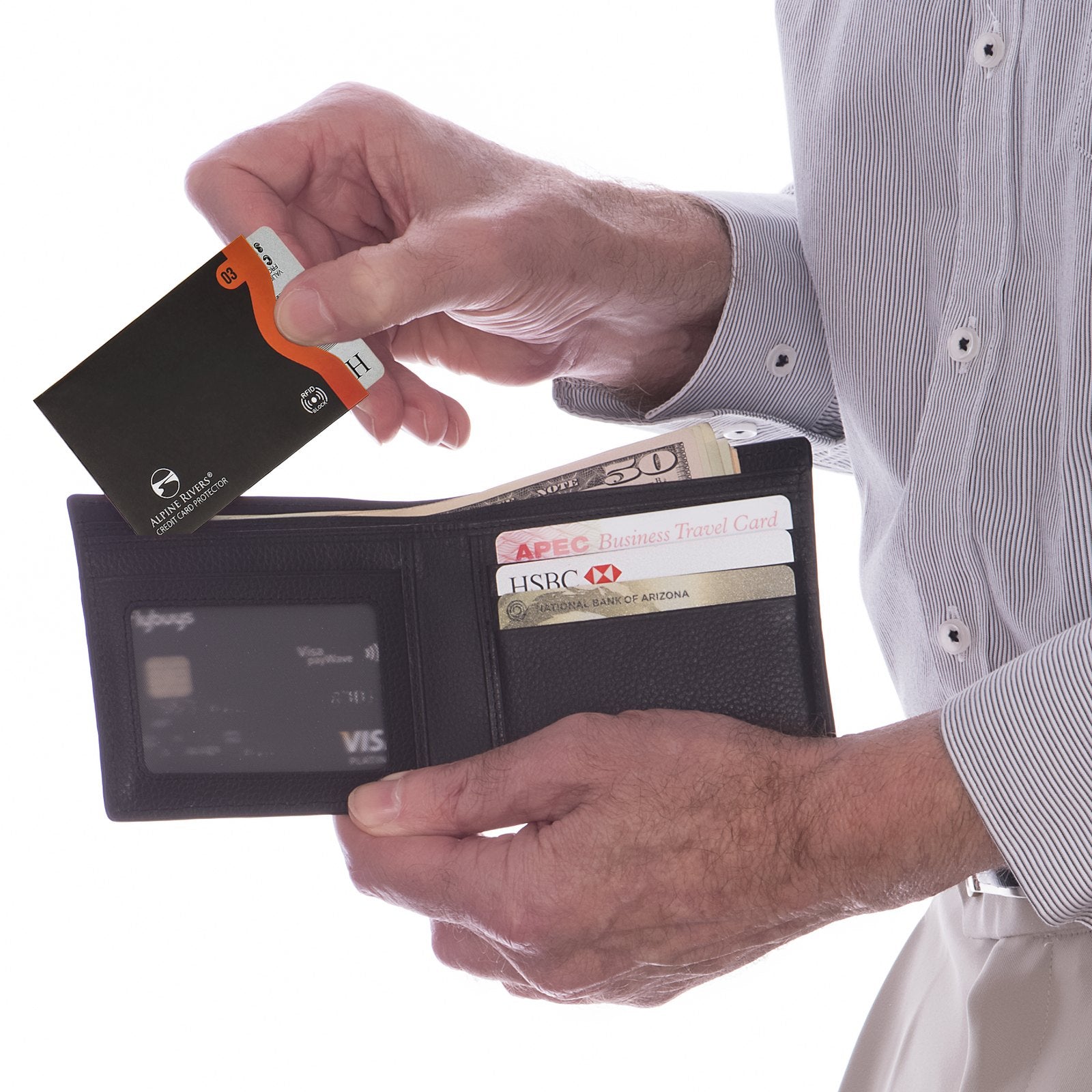 Alpine Rivers colour-coded numbered RFID sleeves, side-load and top-load