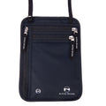 Alpine Rivers RFID blocking neck wallet, Onyx Black, passport and boarding pass holder