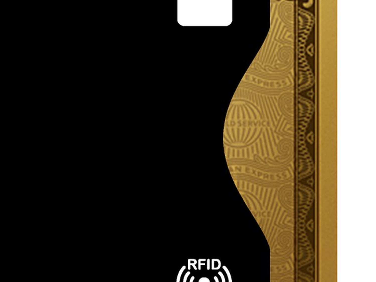 Close-up of the thumb notch on an Alpine Rivers RFID blocking sleeve, for lifting the card out one-handed